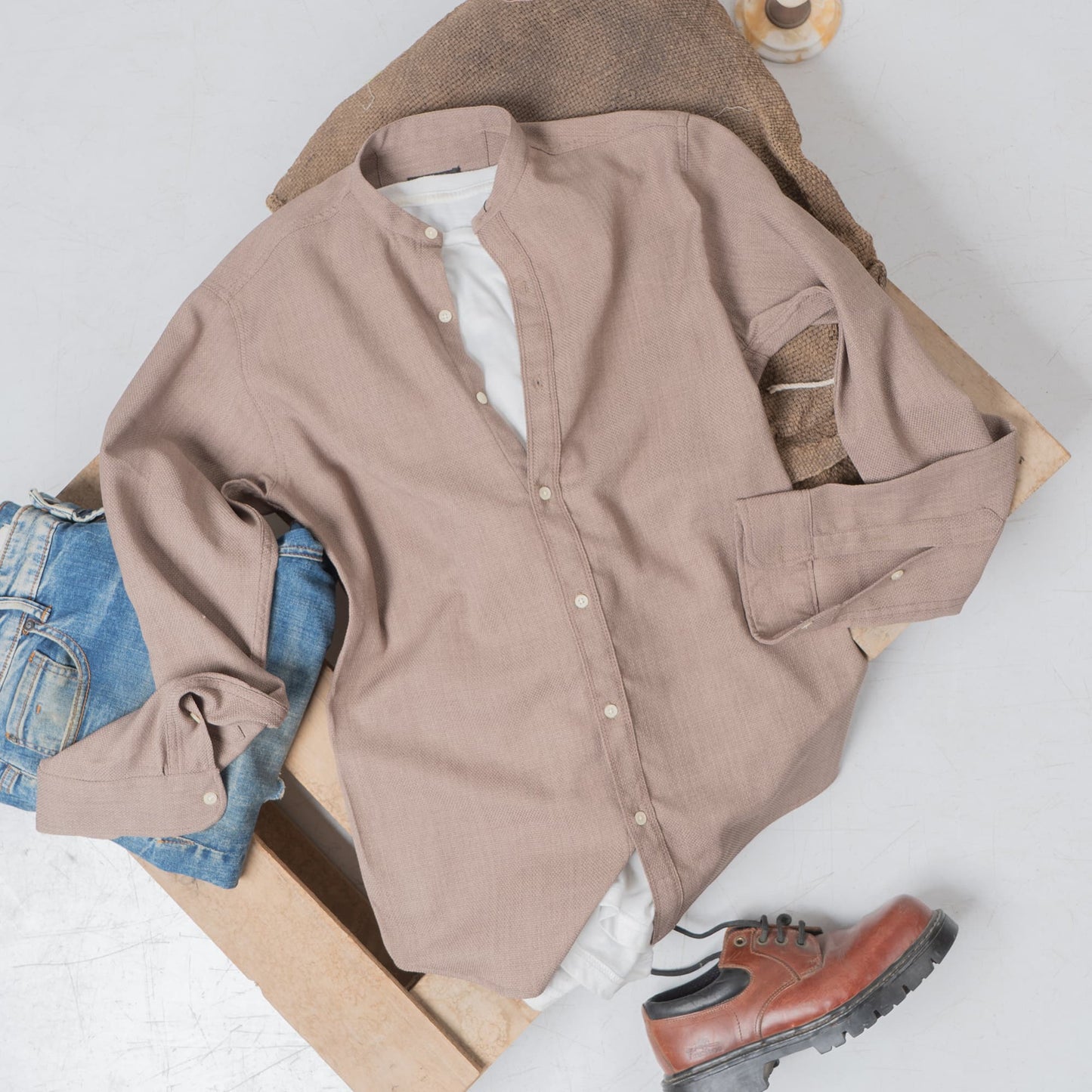 Biscuit Half-Collar Shirt