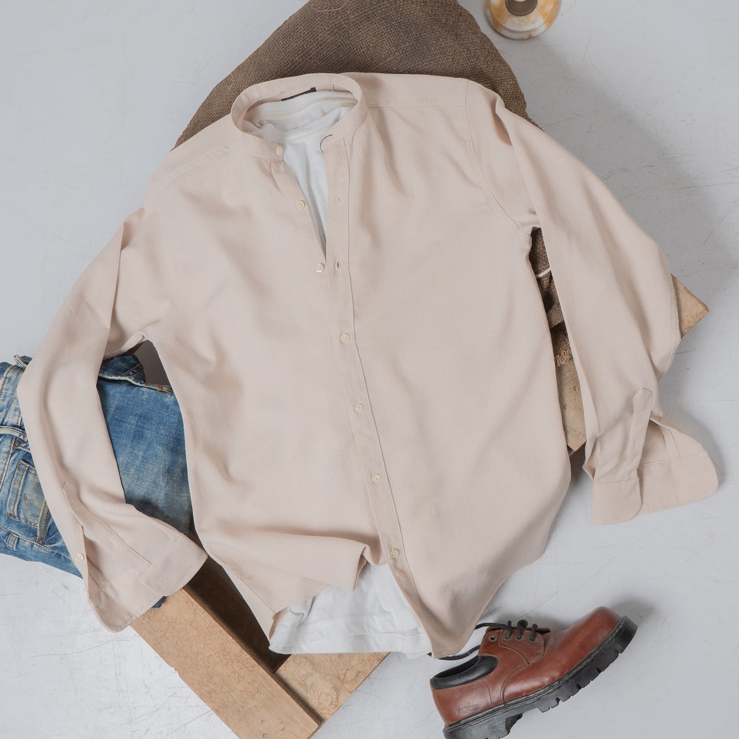 Biscuit Half-Collar Shirt