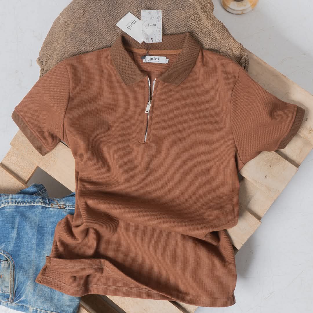 Polo biscuit, half zip