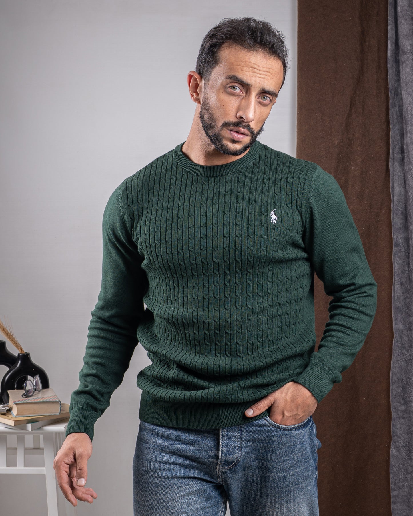 Trico Ribbed Polo Pullover