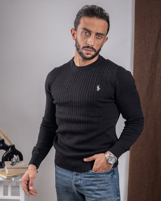 Trico Ribbed Polo Pullover