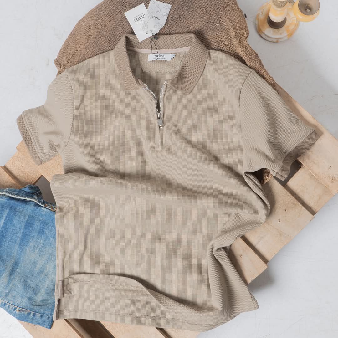 Polo biscuit, half zip